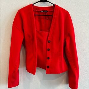 Zara soft tank top and cardigan